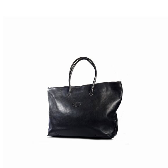 Terrida Tangaroa Black Leather Weekender Travel Tote Bag - Picture 3 of 13
